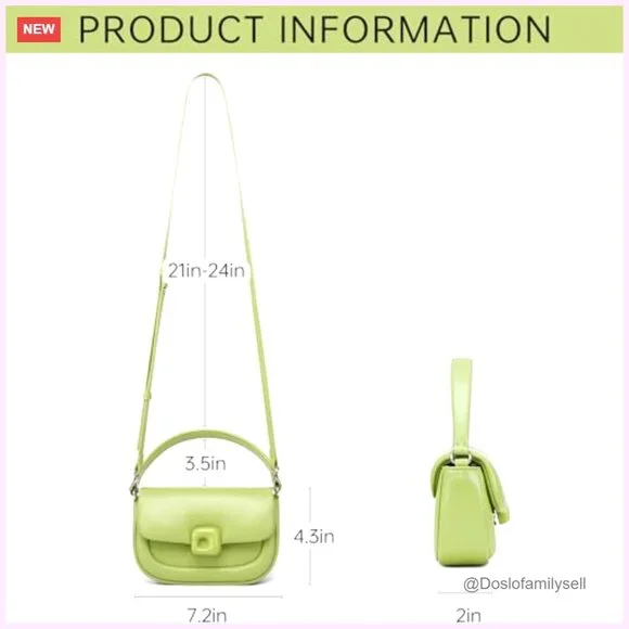 Genuine Leather Mini Crossbody Bag with Adjustable Strap, Compact Clutch - Picture 4 of 7